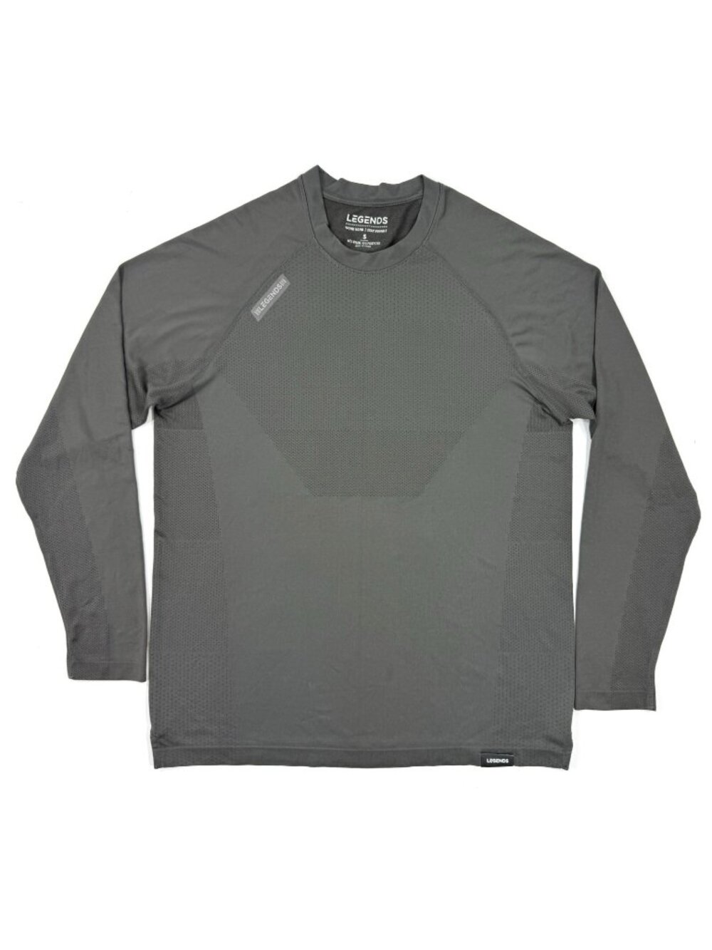 Legends Mens Long Sleeve T-Shirt Sz Small Gray Performance Athletic Workout Gym